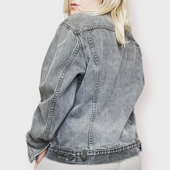 Levi's Grey Black Denim Jacket Mens